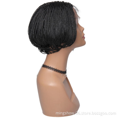 Synthetic lace front bob wigs braided lace wig heat resistance